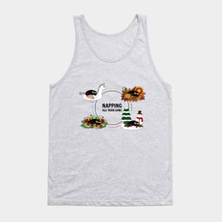 Four Season Cat Naps (Summer, Fall, Winter, Spring) Tank Top